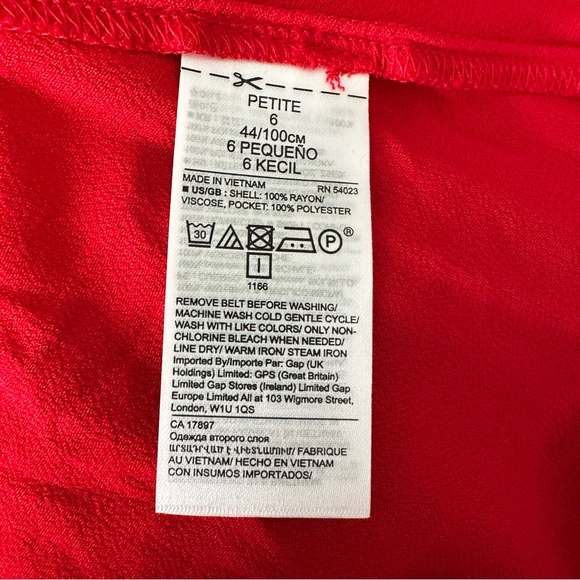 NWT Banana Republic Handkerchief-Hem Wrap Dress in Ultra Red Size 6P | Petite - Picture 6 of 7